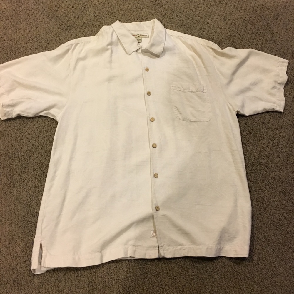 Men's Tommy Bahama White Palm Tree Print Button Up